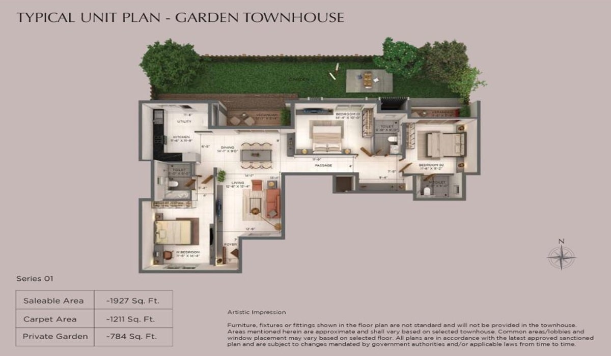 Provident Deansgate 2BHK Comfort Floor Plan
