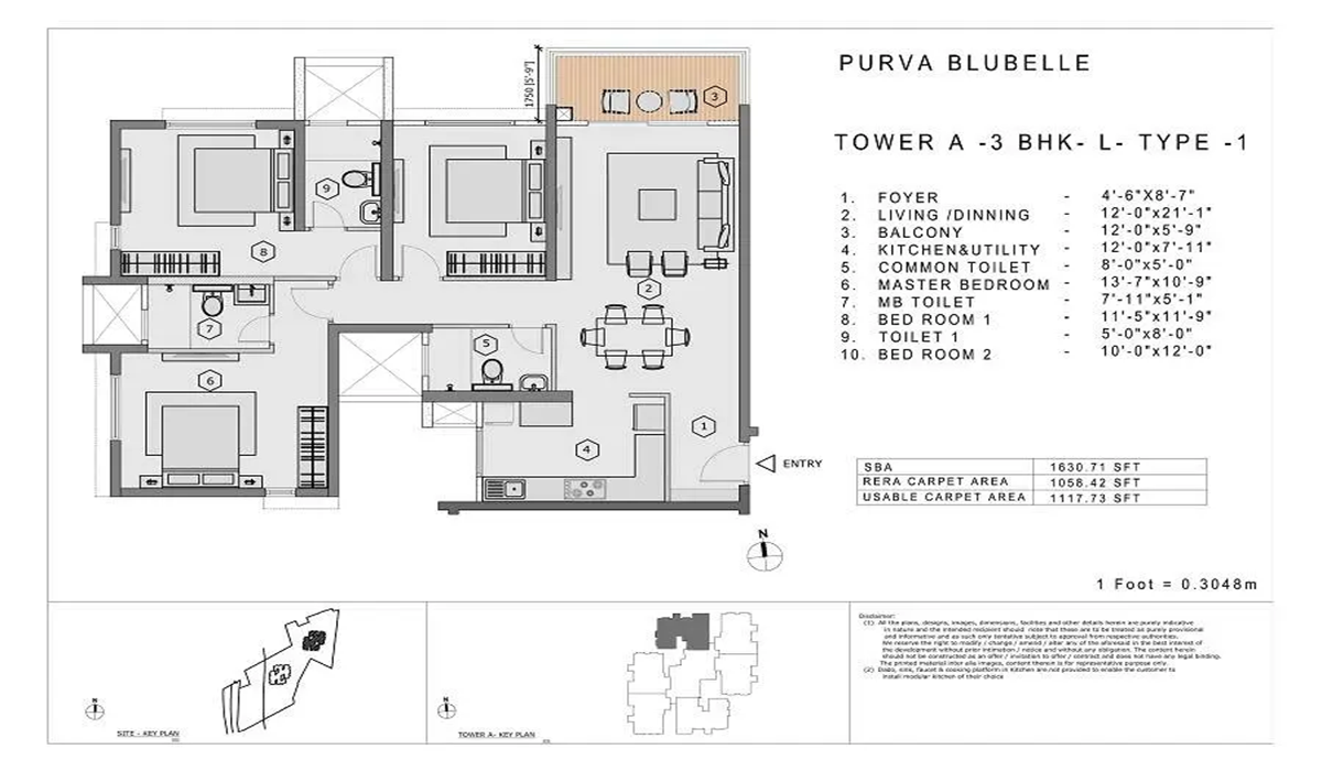Provident Deansgate 2BHK Comfort Floor Plan
