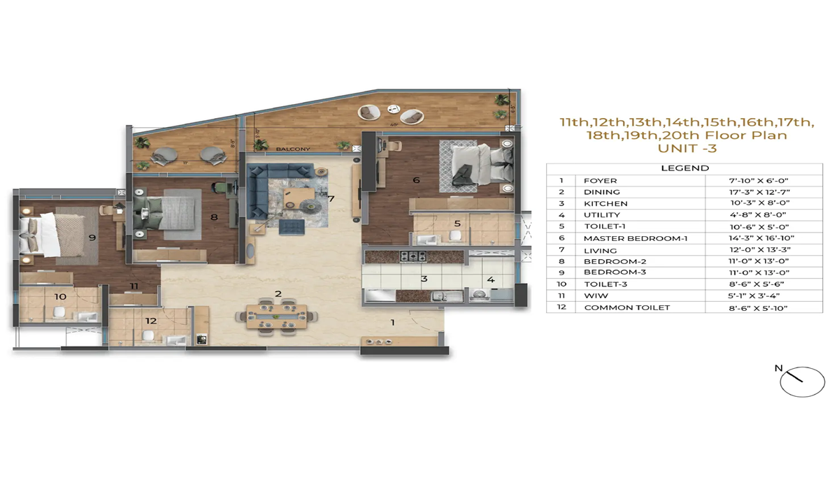 Purva Orient Grand – LalBagh Main Rd, Bangalore Floor Plan