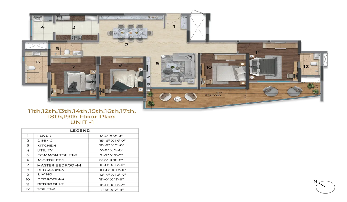 Purva Orient Grand – LalBagh Main Rd, Bangalore Floor Plan