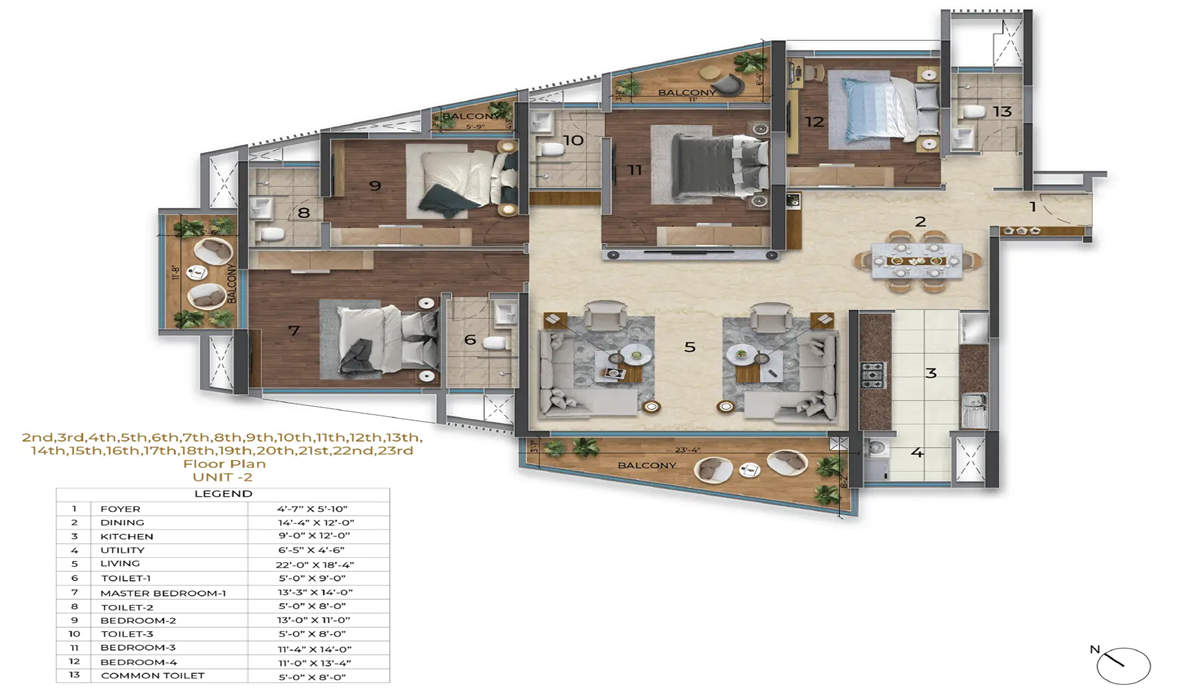 Purva Orient Grand – LalBagh Main Rd, Bangalore Floor Plan