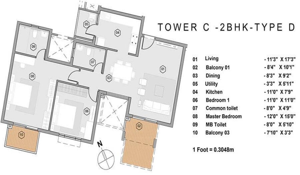 2 BHK Purva Park Hills Bengaluru Floor Plan